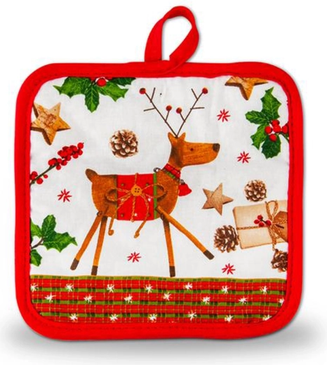 Jule-grydeskridsikker bomuldsunderlag TORO, 17 × 17 cm, miks af motiver