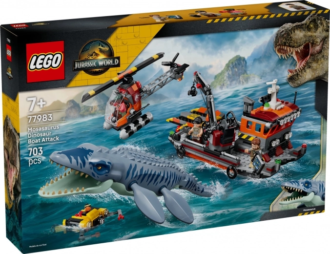 LEGO Jurassic World angreb fra mosasaurus på båd
