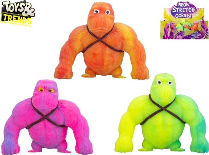 Super strækbar farverig gorilla 10 cm Toys&Trends