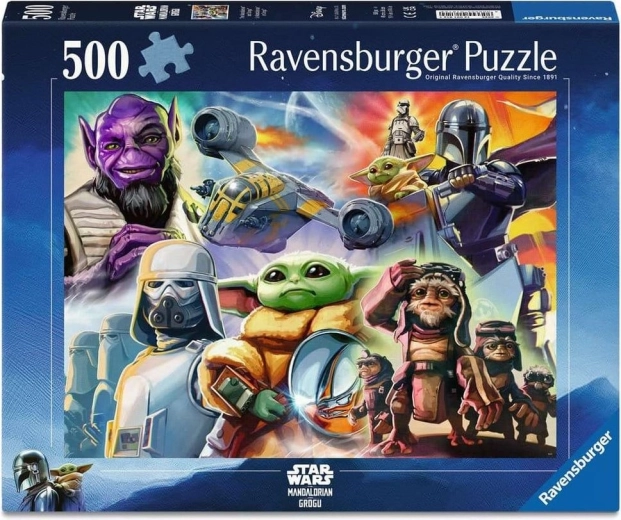 Ravensburger puslespil Star Wars: Mandalorian og Grogu 500 brikker