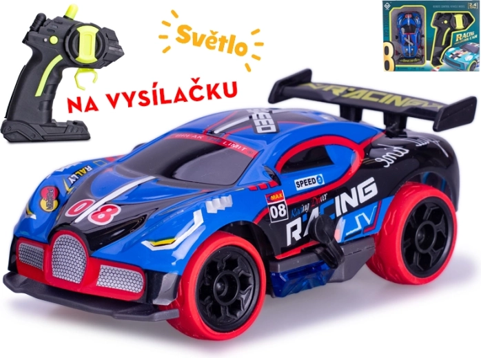 RC-racerbil 1:32 med 2,4 GHz og lys – blå