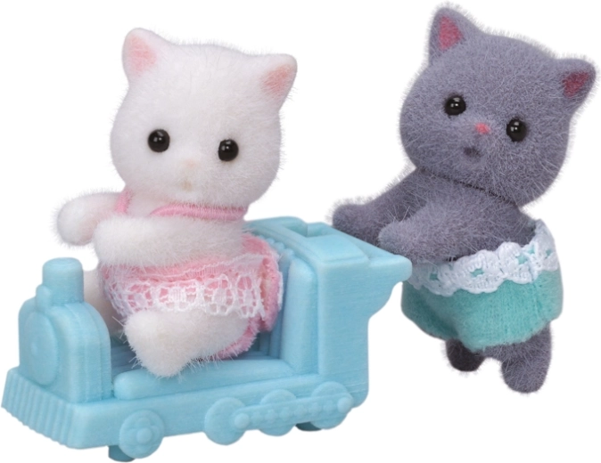 Sylvanian Families persiske killinger – tvillinger med lille tog