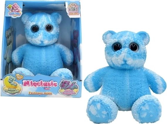 EPEE Mięciuś plysbamse der lyser i mørke 28 cm hvid-blå