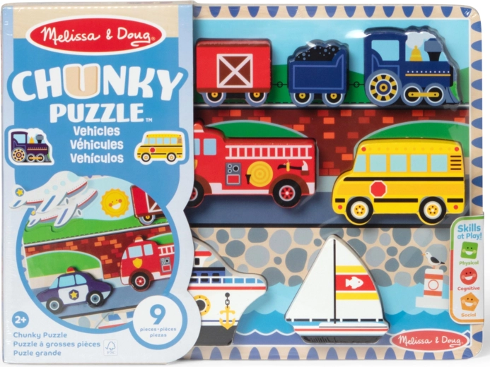 Træ-chunkypuslespil køretøjer MELISSA & DOUG