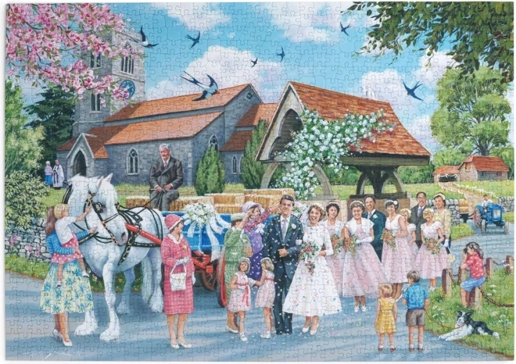 House of Puzzles Landsbybryllup puslespil med 1000 brikker