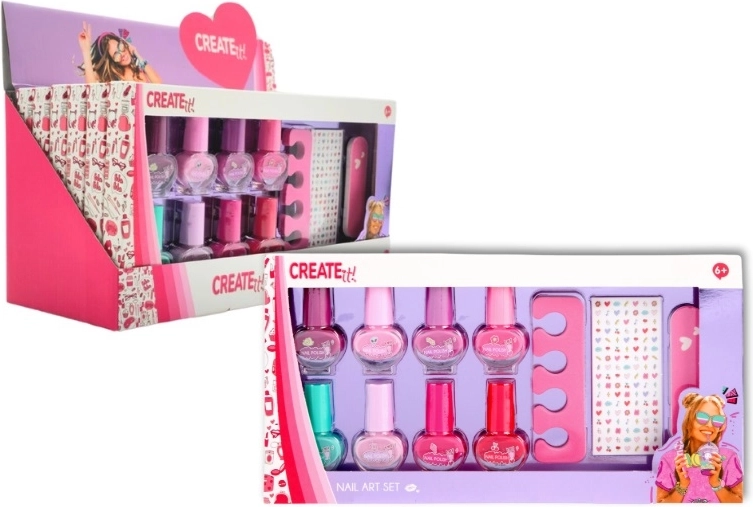 Create it! sæt med neglelakker med klistermærker til børn