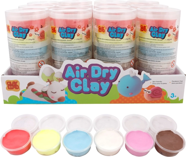 Lufttørrende modellermasse 6 farver (6×20 g)