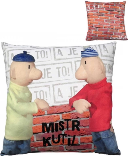 Moravská ústředna plysjpude Pat og Mat mester-håndværker 30 × 30 cm