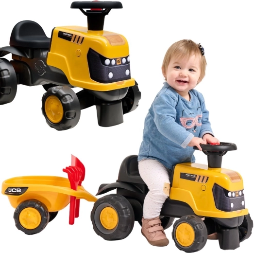JCB Fastrac-traktor-gåbil med anhænger, skovl og rive