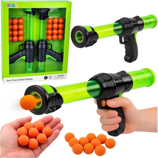 Sæt med skumpistol AIRBALL BLASTER – 2 blastere + 24 kugler