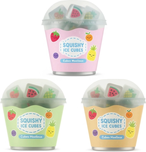 Klemmelige genanvendelige isterninger formet som frugt