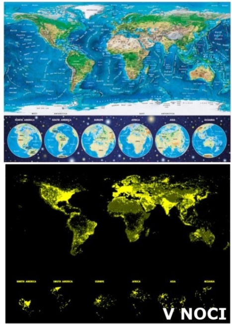 Lysende puslespil Verdenskort 1000 brikker EDUCA