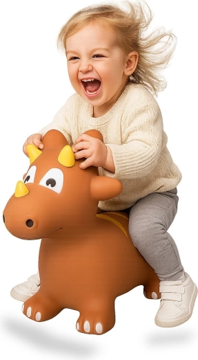 Oppustelig hoppedinosaur Jamara HoppyDoo triceratops med pumpe
