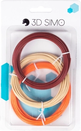 PLA-filament til 3D-penne og print – sæt 15 m (brun, hudfarvet, orange)