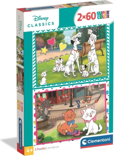 Puslespil CLEMENTONI Disney: 101 dalmatinere og Aristocats 2×60 brikker