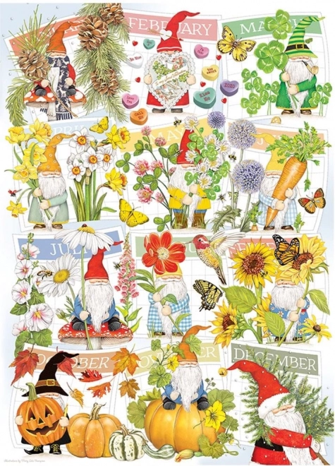 Cobble Hill puslespil Det muntre liv for nisser 1000 brikker