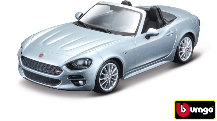 Bburago 1:24 Fiat 124 Spider Metallic Sølv
