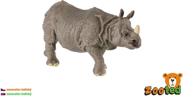 Indisk næsehorn – plastfigur 13 cm - 1 stk.