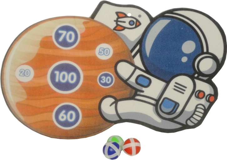 Børne dartspil med velcrobolde – rumtema astronaut