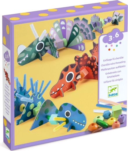 DJECO kreativt sæt – trådning af dinosaurer