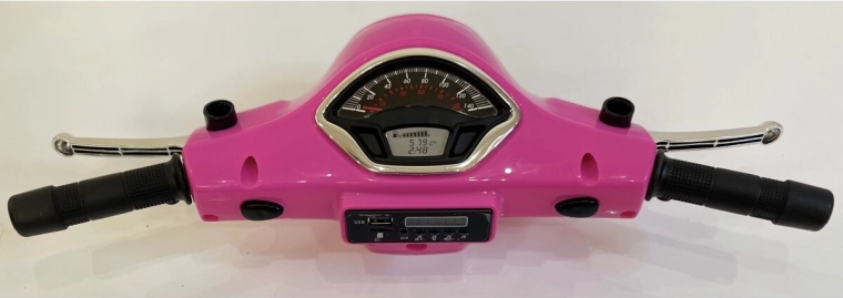 Børneløbecykel Vespa med styr i pink – 1 stk.
