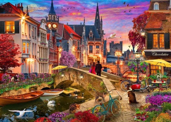 Puslespil Aften ved vandkanalen 1000 brikker