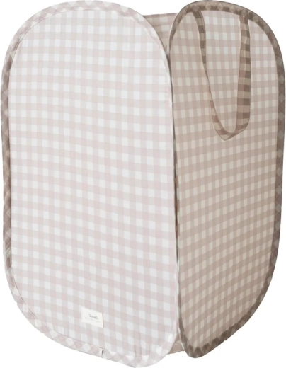 Sammenklappelig opbevaringskurv 3 Sprouts recycled gingham beige
