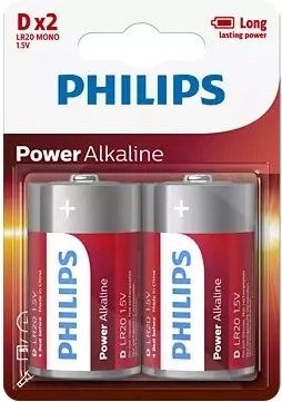Philips alkalisk batteri D 1,5 V Power Alkaline