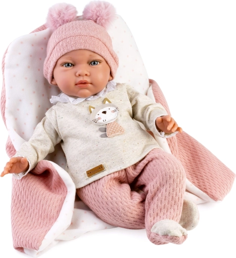 Guca Nerea realistisk vægtet babydukke med lyde og blød stofkrop, 42 cm