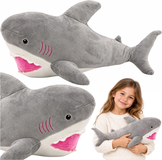 Plys haj Maskot Hugs 50 cm grå
