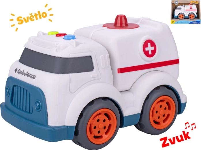 Ambulancebil med lys og lyd 17 cm