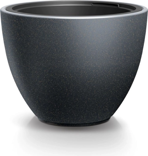 Heos Eco Wood blomsterkrukke med indre indsats, antracit, diameter 39,5 cm