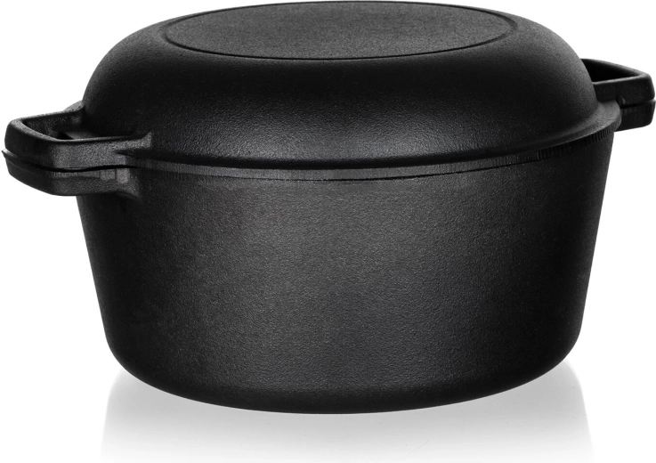 Gryde af støbejern med låg Excellent 4,8 l + 1,8 l låg, sort