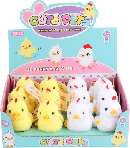 Optrækkeligt hoppende kylling med rød kam