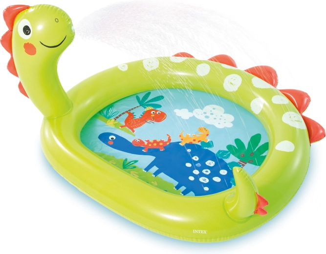 Oppusteligt Intex-børnebassin med dinosaur og springvand