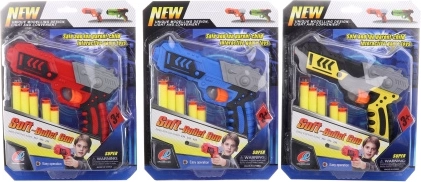 Plastpistol til skumprojektiler med sugekopper