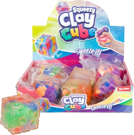 Antistress-squishy terning 6 cm, mix farver