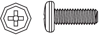 Jamara krydsskrue med halvrundt hoved M3 × 12 mm - 1 stk.