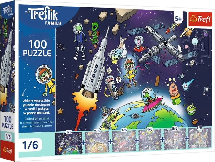 Trefl puslespil 100 brikker Treflinka i rummet