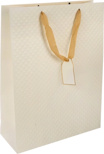 Gavepapirspose quilt beige 30 × 12 × 41,5 cm