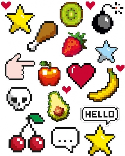 Pixels-mærker stor ark