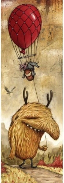 Vertikalt puslespil Zozoville: rød ballon 1000 brikker