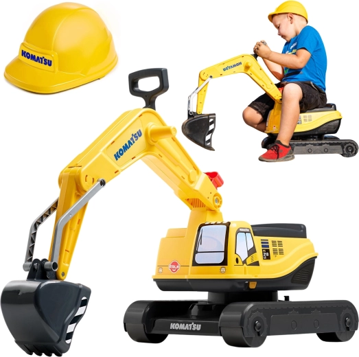 Komatsu-trampelgraver med drejeligt førerhus og hjelm