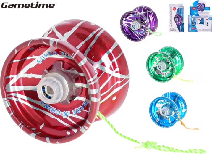 Gametime metal-jojo 5,5 cm, mix af 4 farver, 12 stk. i boks