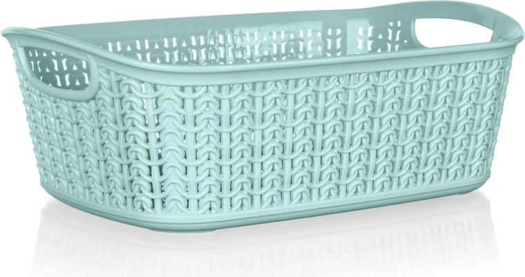 Rattan-kurv i plast 3 l, mint, 26,5 × 20 × 9,5 cm
