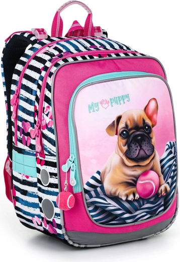 Topgal let skoletaske med bulldog