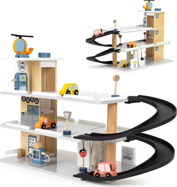 Trægarage med elevator og vaskeanlæg ECOTOYS