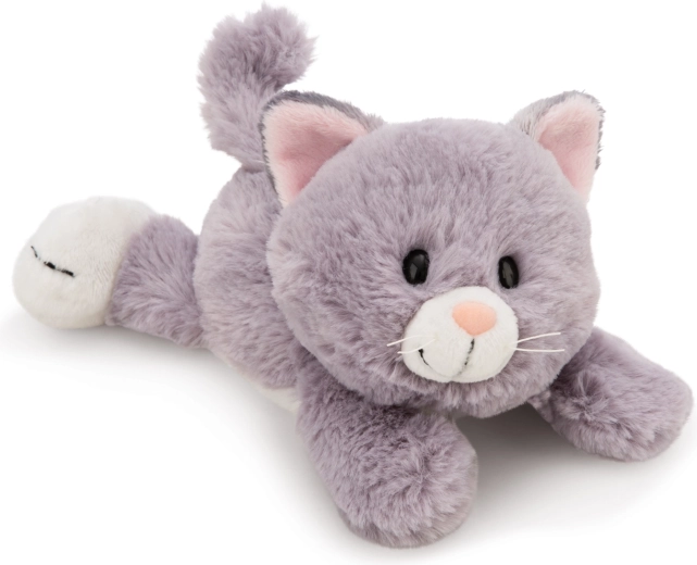Nici plysgrå liggende kat 20 cm Green