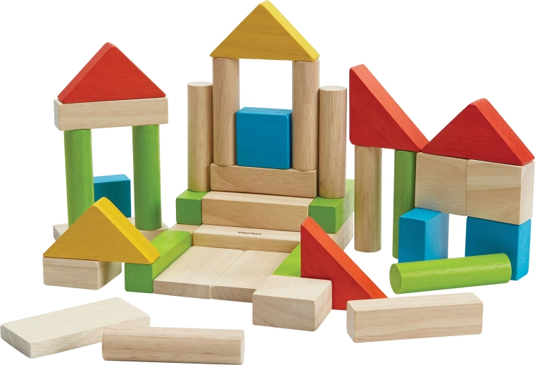 Plan Toys farvede træklodser 40 stk.