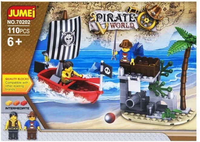 Byggesæt Jumei Pirate World 110 dele, piratskib og vagttårn - 1 stk.